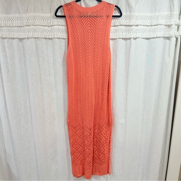 Joie NWT Peach Crochet Knit Coverup Maxi Dress - Picture 6 of 7
